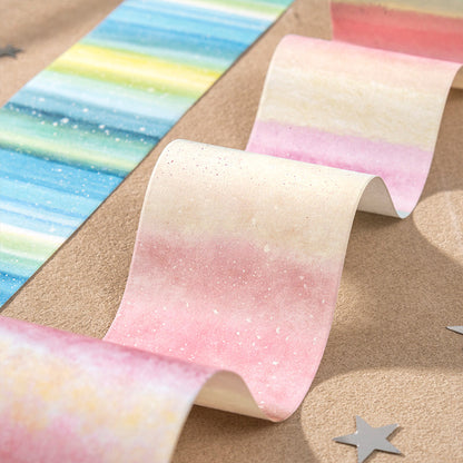 Velvet Mist Starfield Series White Kraft Paper Tape featuring white, and star designs for journaling, scrapbooking and collage
