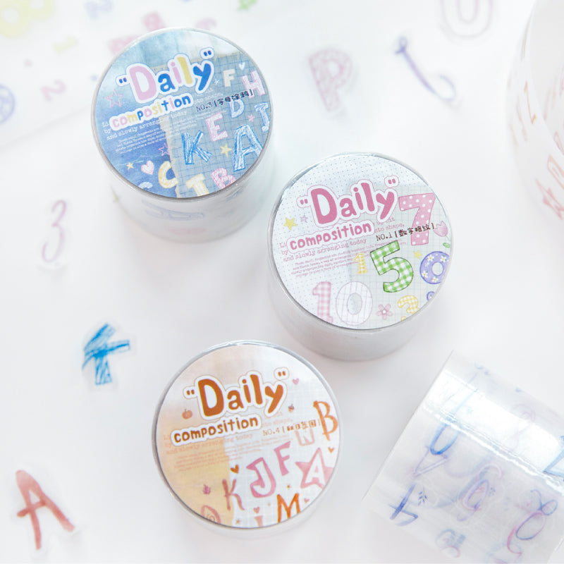 Daily Composition Series Die Cutting Sulfuric Acid Paper Tape for journaling, scrapbooking and collage