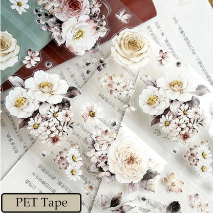 6cm*100cm Ink Fragrance Flower Die Cutting Washi/PET/Shell Light PET Tape