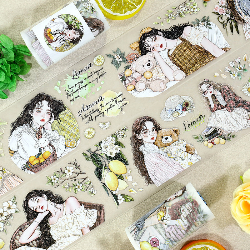 Summer Lime Fragrance Die Cutting Fog PET Tape featuring summer designs for journaling, scrapbooking and collage