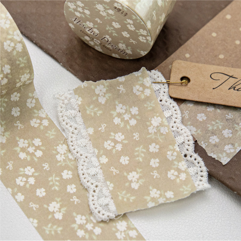 Flower And Alice Series Washi Tape featuring flower designs for journaling, scrapbooking and collage