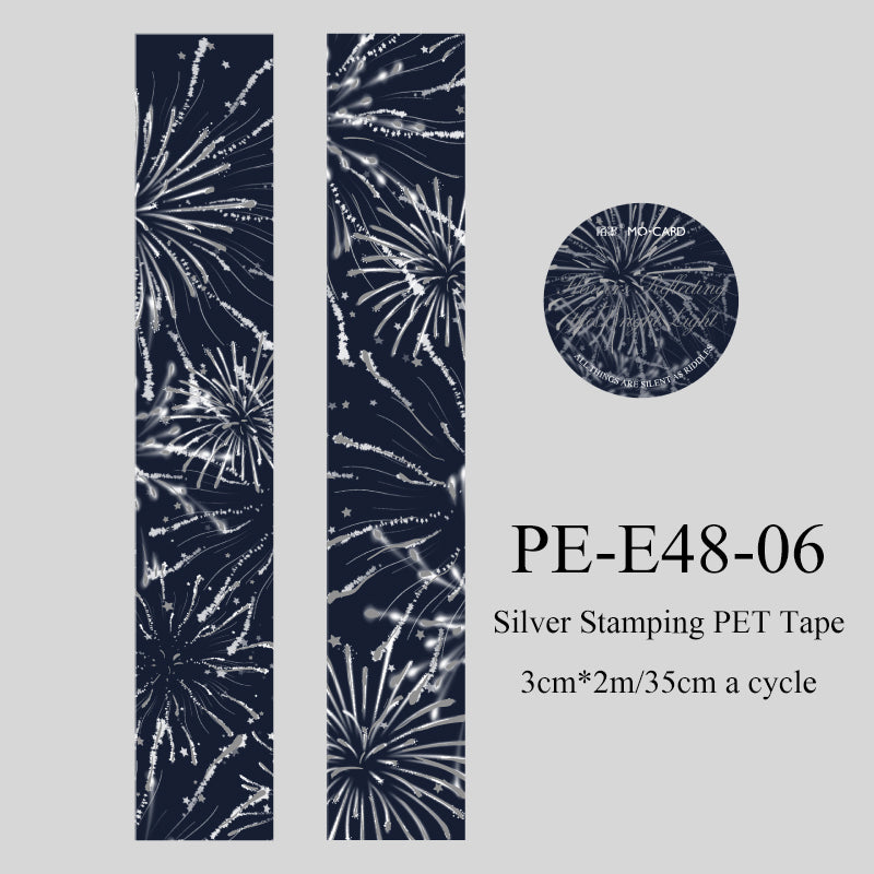 Remain Silent Series Silver Stamping PET Tape