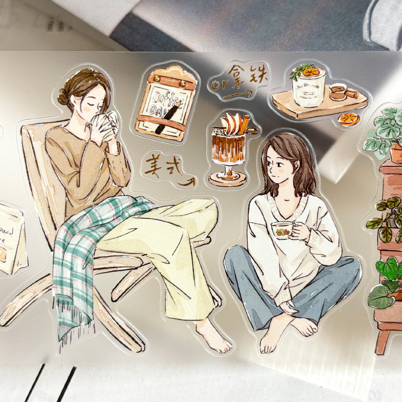 7.5cm*100cm Coffee Lover Die Cutting Washi/PET/Fog PET Tape for journaling, scrapbooking and collage