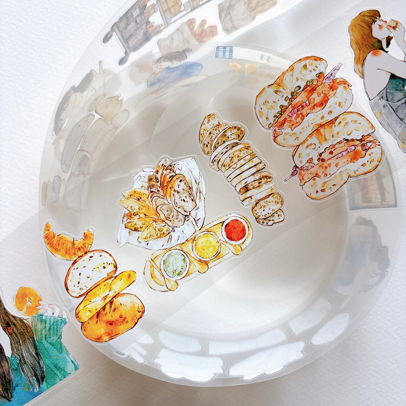 Whole Roll 6cm*5m Bread Girl Die Cutting Washi/PET/Fog PET Tape