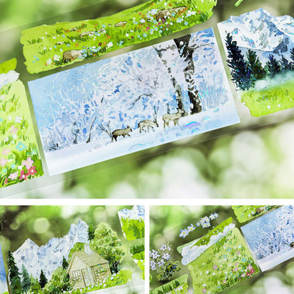 7cm*100cm Cloudside Ranch Shell Light PET Tape featuring cloud, and light designs for journaling, scrapbooking and collage