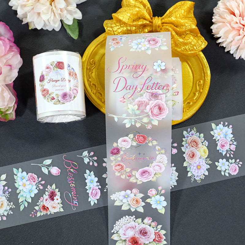 Flower Language Diary Shell Silver Fog PET Tape