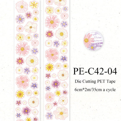 Daisy flower journal series Die Cutting PET Tape