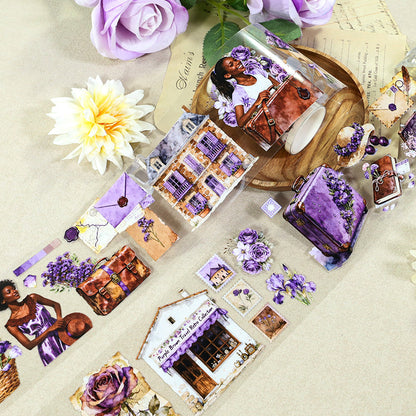 Purple Brown Holiday PET Tape featuring brown designs for journaling, scrapbooking and collage
