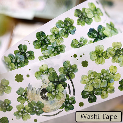 6cm*200cm Four Leaf Clover Die Cutting Washi/PET/Shell Light PET Tape