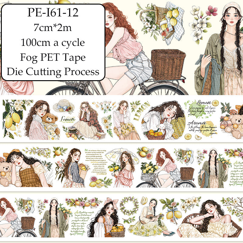 Summer Lime Fragrance Die Cutting Fog PET Tape featuring summer designs for journaling, scrapbooking and collage