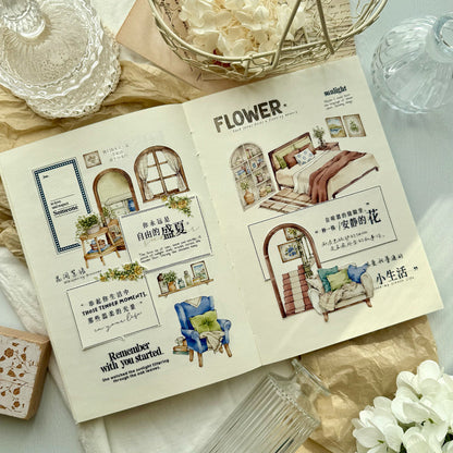 7.5cm*125cm Rural Cottage Die Cutting Washi/PET Tape featuring cottage designs for journaling, scrapbooking and collage
