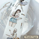 6cm*333cm Drawing girl Die Cutting Washi/PET/Fog PET Tape