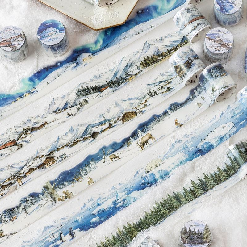 Snow Country Memoirs Series PET Tape featuring snow designs for journaling, scrapbooking and collage
