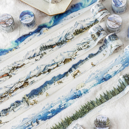 Snow Country Memoirs Series PET Tape featuring snow designs for journaling, scrapbooking and collage