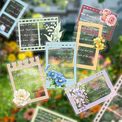 Flower Lane Post Series Sticker featuring flower, and post designs for journaling, scrapbooking and collage
