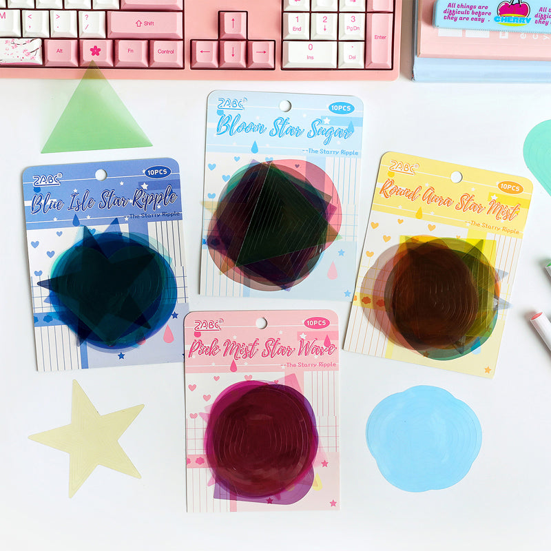 Star Pattern Dyeing Series Sticker featuring star designs for journaling, scrapbooking and collage