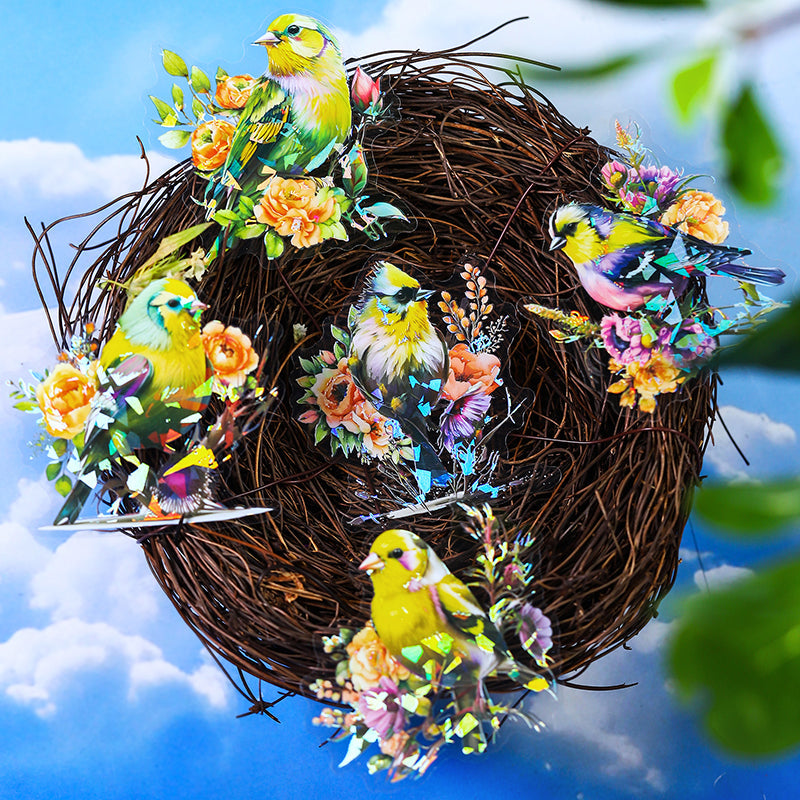 Flowers and birds Sticker