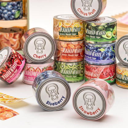 Fruit Canned Food Series Washi Tape featuring fruit designs for journaling, scrapbooking and collage