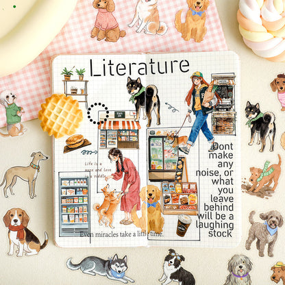 Cat Planet Wanderings Series Sticker featuring cat designs for journaling, scrapbooking and collage