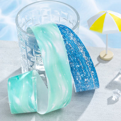 Glittering Waves Series Washi Tape featuring wave designs for journaling, scrapbooking and collage