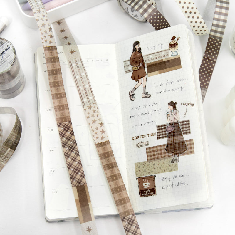 Fabric Fragment Series Washi Tape Set for journaling, scrapbooking and collage