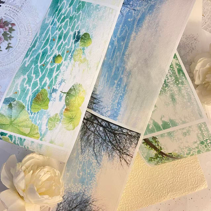 10cm*300cm Spring water Washi Tape featuring spring designs for journaling, scrapbooking and collage
