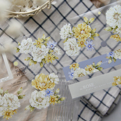 5.5cm*125cm Glamorous Rose Die Cutting Washi/PET Tape