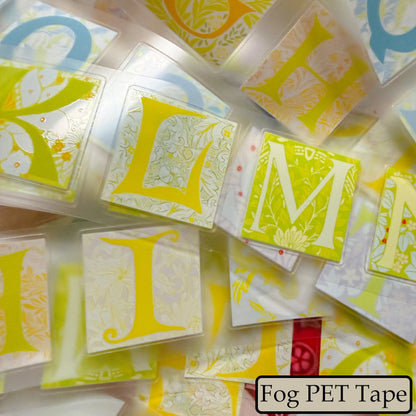 4cm*100cm Herbaceous Letters Die Cutting Washi/Fog PET/Flash Sand PET Tape