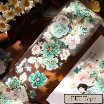 5.5cm*100cm Dream Painting green Die Cutting Washi/PET/Shell Light PET Tape