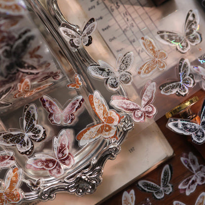 6cm*100cm Lace Butterfly Mist Die Cutting Shell Silver/Gold/Light PET Tape