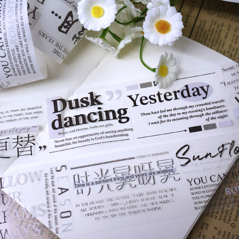 5cm*100cm Between the lines Die Cutting Washi/PET Tape for journaling, scrapbooking and collage