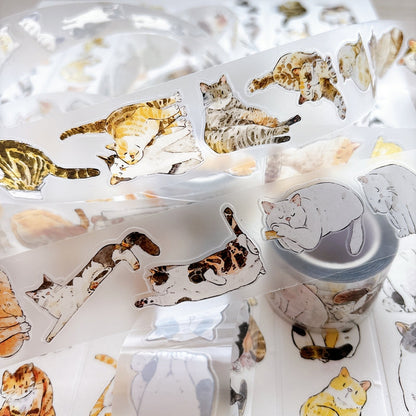 3cm*200cm Cute Cat Die Cutting Washi/PET/Fog PET Tape