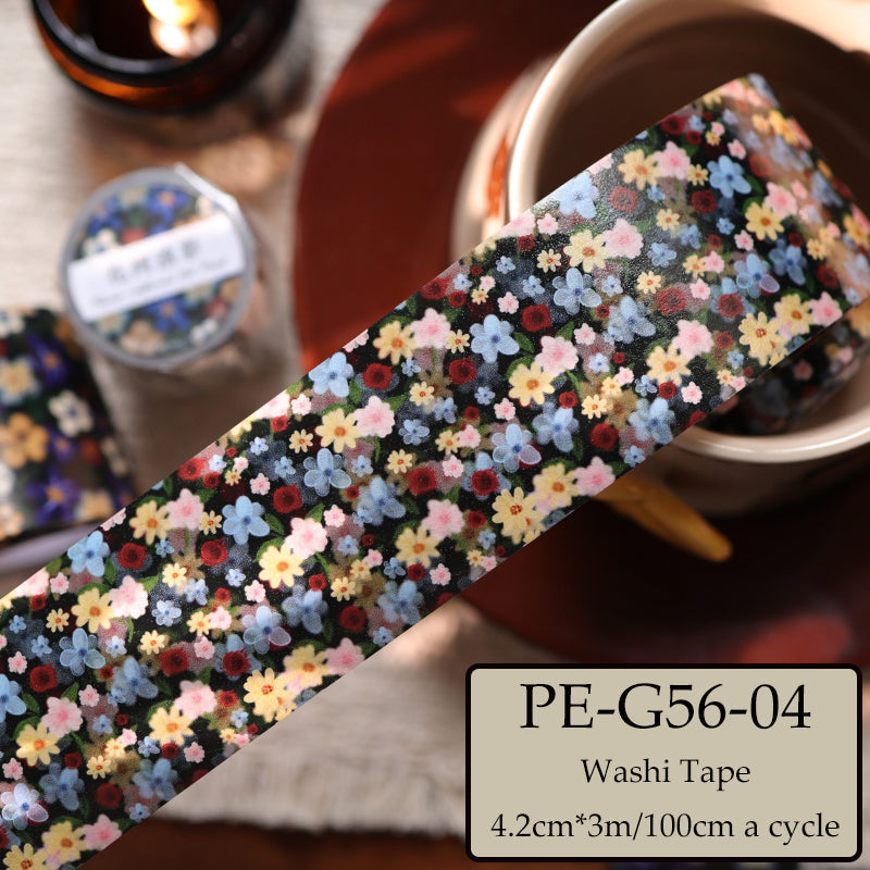 Whole Roll 4.2cm*3m Retro Floral Print Washi Tape