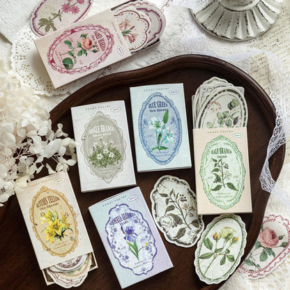 Flower Picking Collection Series Sticker featuring flower designs for journaling, scrapbooking and collage