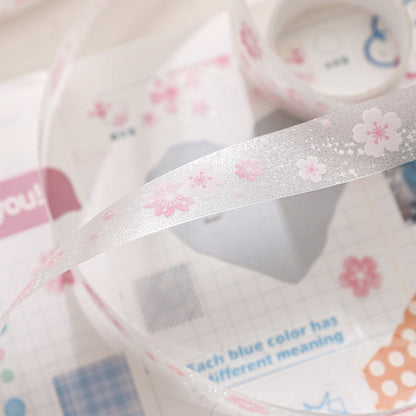 Spring Blossom Words Series Flash PET Tape featuring spring designs for journaling, scrapbooking and collage