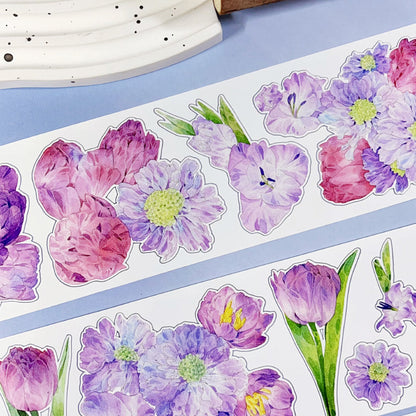 6cm*100cm Purple Garden Die Cutting Synthetic Paper Tape