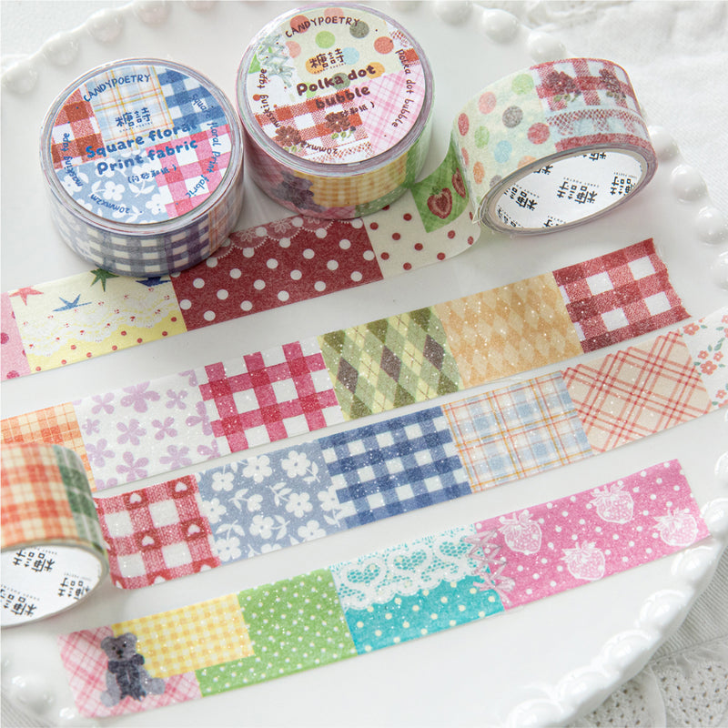 Patchwork Garden Series Flash Washi/Sulfuric Acid Paper Tape featuring garden designs for journaling, scrapbooking and collage