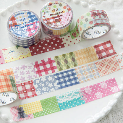 Patchwork Garden Series Flash Washi/Sulfuric Acid Paper Tape featuring garden designs for journaling, scrapbooking and collage