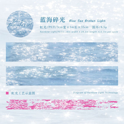 Water Ripple Halo Series Rainbow Light PET Tape
