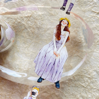 5cm*333cm Little purple Die Cutting Washi/PET/Fog PET Tape for journaling, scrapbooking and collage
