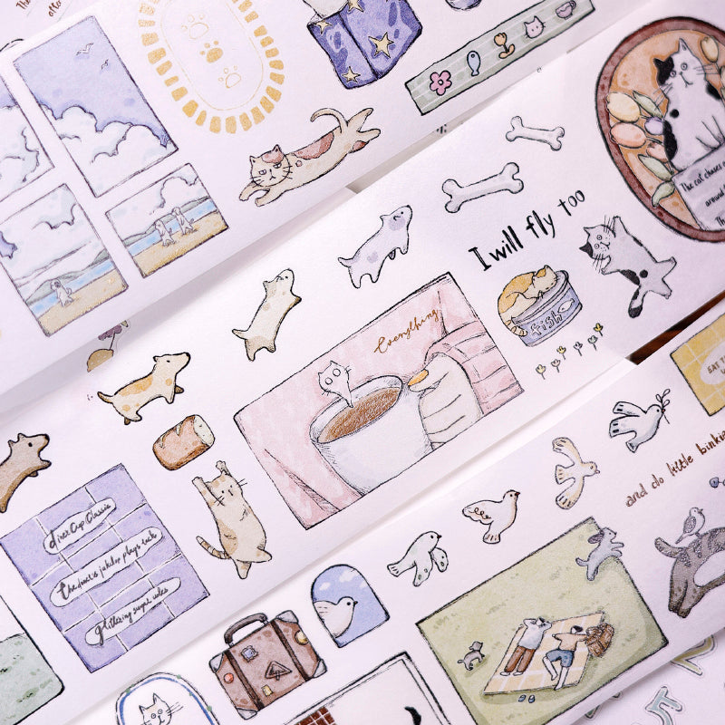 Whole Roll 5.5cm*6m Friend Diary Die Cutting Washi/PET/Fog PET Tape for journaling, scrapbooking and collage