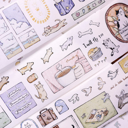 Whole Roll 5.5cm*6m Friend Diary Die Cutting Washi/PET/Fog PET Tape for journaling, scrapbooking and collage