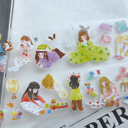 Whole Roll 6cm*5m Moments of Childhood Die Cutting Washi/PET/Fog PET Tape