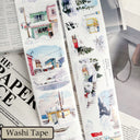 Rouleau entier 7 cm * 5 m Washi/PET/Fog PET adhésif découpé Snow Falls