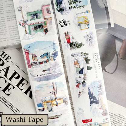 Rouleau entier 7 cm * 5 m Washi/PET/Fog PET adhésif découpé Snow Falls