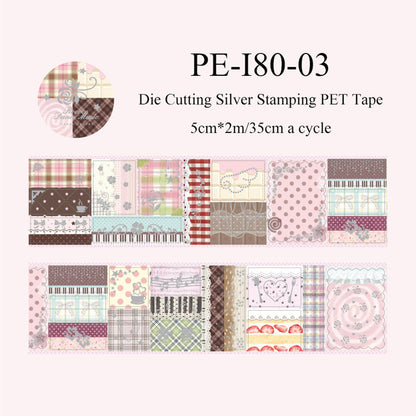 Cocoa Rose House Series Die Cutting Silver Stamping PET Tape