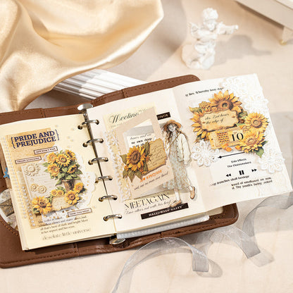 Sunflower Blossom Tale Series Sticker featuring tale, flower, and sun designs for journaling, scrapbooking and collage
