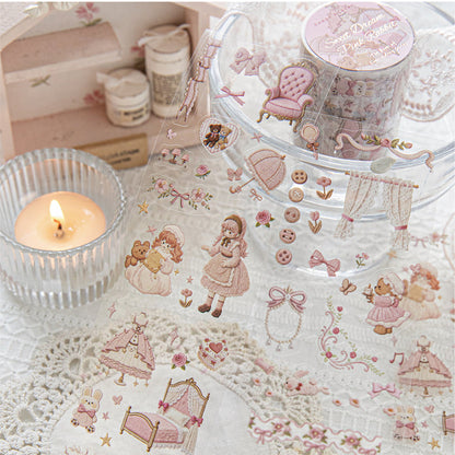 Embroidery Book Series Die Cutting PET Tape featuring book designs for journaling, scrapbooking and collage
