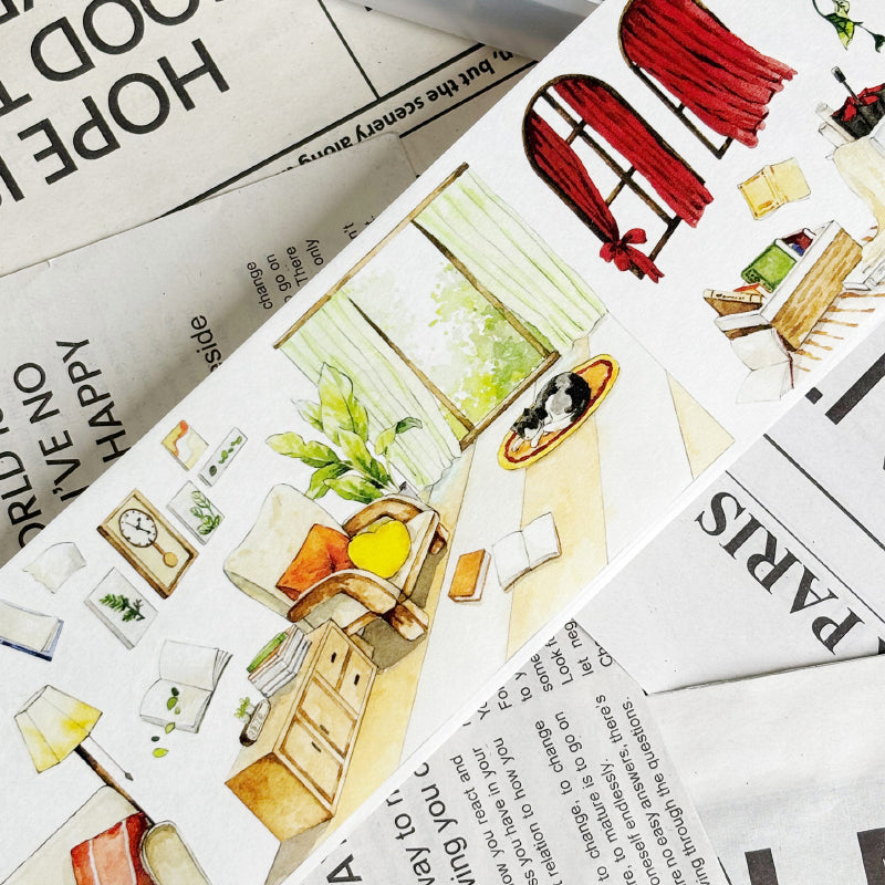 Whole Roll 7.5cm*5.5m Study Corner Die Cutting Washi/PET/Fog PET Tape for journaling, scrapbooking and collage