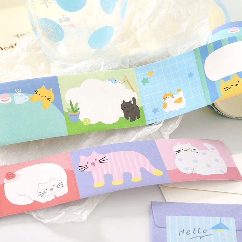 Flat Cat Diary Series Die Cutting Writing Paper Tape